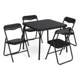 Garvee Set de Mesa y Sillas Plegables para Niños, Metal Resistente, Negro, Ideal para Comer y Jugar