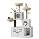 Garvee Mueble para Gato 2-en-1 con Torre y Rascador Sisal, Hogar, Tamaño Generoso, Color Neutro - Como Se Muestra