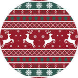 Garvee Alfombra redonda Navidad Garvee antideslizante interior decorativa copos nieve rojos entrada 120x120cm 1200gsm 100% poliéster felpa perla base lavable plegable - Rojo