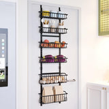 Garvee Organizador Colgante Ajustable Puerta Cesta Extraíble Armario 6 Capas Ahorro Espacio Puerta Trasera