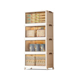 Garvee Cajas De Almacenamiento De Plástico Con Ruedas Y Tapa Apilables Plegables Para Sala Y Dormitorio 45x27x116cm Translucido - 4 Capas