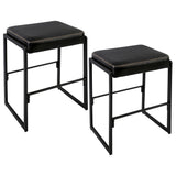 Garvee Taburetes de Bar Set de 2, Cuero Sintético, Altura de Mostrador 66 cm, Ergonomía, Acero Mate, Cocina y Bar en Casa, Moderno Mediados de Siglo