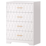 Garvee Sinfonier de Diseño Vertical con Manijas Doradas para Optimización de Espacios en Sala de Estar 80x98cm Dorado - Blanco