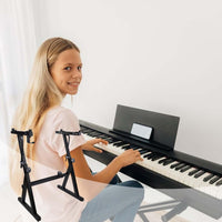 Garvee Soporte Para Teclado Piano Z Reforzado Ajustable Y Portátil Acero Resistente Antideslizante Con Protección Y Gancho Para Escenarios Y Estudios