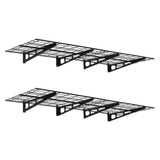 Garvee Set de 2 Estanterías de Pared para Garaje de Metal, Estantes Flotantes Modulares de Rejilla 183x61 cm, Organizador Almacenaje Industrial, Negro
