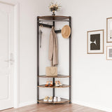 Garvee Perchero esquina 01 semicircular metal 6 ganchos dobles estante zapateros 180cm almacenamiento interior entrada pasillo IdealHouse color Vintage - Vintage