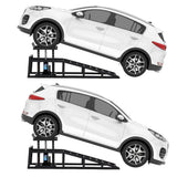 Garvee Rampas de Servicio para Autos y Camiones, Capacidad 5443 kg, Altura Ajustable 25-38 cm, Metal Resistente, Antideslizante, Portátiles, para Garaje en Casa - Gris