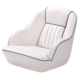 Garvee Silla de Piloto Náutico con Marco Moldeado y Diseño Ergonómico de Vinilo Marino para Aficionados a la Pesca en Embarcaciones Blanco y Azul - Blanco & Azul