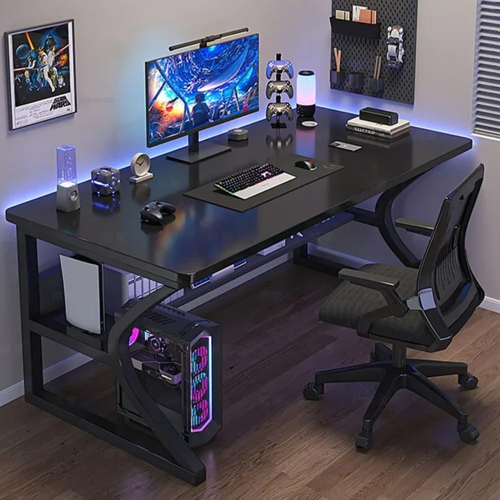 Escritorio de ordenador compacto Garvee negro 80x50
