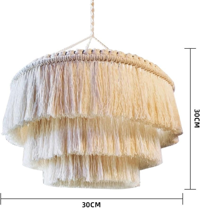 Garvee Pantalla Colgante Lámpara Macramé Estilo Bohemio Decoración Hogar Dormitorio Sala Estar