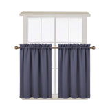 Garvee Set de dos cortinas de cocina de tela opaca de doble cara 230GSM, 66.04x60.96cm, color gris oscuro, para Alemania