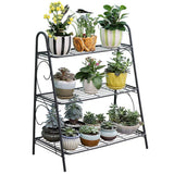 Garvee Estante Plantas Metal 3 Niveles esquina estante flores interior exterior 63x31x69cm gris oscuro - Gris Oscuro con Plata