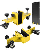 Garvee Carretilla para Instalación de Puertas con Ruedas Bloqueables, Ajustable 0-5 cm Paneles, Capacidad 340 kg, Acero Resistente, Uso Comercial y Residencial - Amarillo