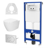 Garvee Set WC D Shape con Vorwandelement, Absenkautomatik, Cerámica, Silencioso, Ahorro Agua, Instalación Rápida, Baños Modernos