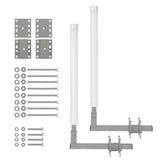 Garvee Set de 2 Guías para Remolque de Barcos de 122 cm, Postes Laterales de Acero Galvanizado Ajustables para Carga de Embarcaciones y Lanchas - White