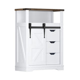 Garvee Buffet De Entrada Blanco En Madera MDF Armario Alto Con Puerta Corredera Y 3 Cajones Para Baño Cocina Salón Compacto Y Versátil