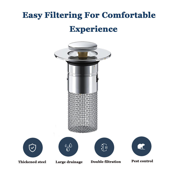 Tapon de fregadero que recolecta cabello y evita atascos