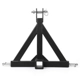 Garvee Adaptador de Remolque 3 Puntos 5cm Receptor, Acero Resistente, Compatible con Tractores Categoría 1, Uso Agrícola de Granja - Negro