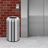 Garvee Contenedor De Basura Abierto Negro 18.5 Galones Acero Inoxidable Exterior Para Oficinas Y Restaurantes - Color Acero Inoxidable 50L 35 Por 35 Por 65Cm