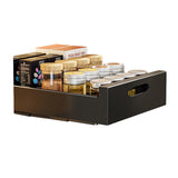 Garvee cajón telescópico extraíble para cocina 30x43x9 cm acero al carbono sin taladro negro - Negro