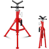 Garvee Soporte para Tubos V Head Ajustable 71-132 cm Acero Carbono Plegable y Portátil 1134 kg para Soldadura y Construcción - Rojo