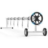 Garvee Sistema de Carrete para Cubierta de Piscina 640 cm Aluminio 6063-T5 Antióxido para Piscinas Enterradas Resistente 4 Estaciones - Blue
