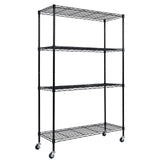 Garvee Estantería de Alambre con Ruedas Ajustable 4 Niveles Acero SPCC Resistente para Cocina y Garaje 91×36×147 cm