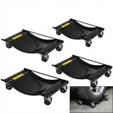 Garvee Set de 4 Plataformas Rodantes para Vehículos, Ruedas de Acero, Rieles Antideslizantes, Aleación de Acero, para Autos, SUVs y ATVs, Maniobrabilidad 360°