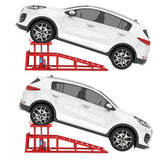 Garvee Rampas de Servicio para Autos y Camiones, Capacidad 5443 kg, Altura Ajustable 25-38 cm, Metal Resistente, Antideslizante, Portátiles, para Taller y Garaje - Rojo