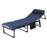 Garvee Cama Plegable Para Camping Adultos Con Capacidad 181.4kg, Colchón Extraíble y Material Oxford 600D, Marco Metálico Estable con Bolsa Transporte, Ideal para Viajes y Camping - Azul