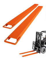 Garvee Extensiones de Horquilla de Acero Resistente para Conductores de Montacargas en Construcción 11x213cm Negro - Color naranja