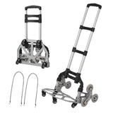 Garvee Carrito Plegable para Escaleras con 10 Ruedas, Capacidad 82 kg, Mango Telescópico, Aleación de Aluminio, Ruedas Antideslizantes, Ligero para Compras y Almacenamiento