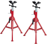 Garvee Soporte para Tubería en V con 2 Bolas Capacidad 1134 kg Ajustable Plegable Acero Resistente Taller Automoción - Rojo