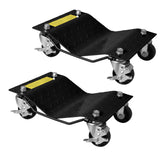 Garvee Car Dolly Set de 2 Plataforma de Acero Reforzado Ruedas con Freno Compatible con SUV y Pickups 1361 kg Capacidad - 3000Lbs Black Wheel Dolly Set Of 2