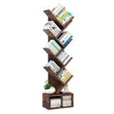 Garvee Estantería Árbol de Madera 8 Niveles Alta Resistente MDF Organizador Vintage Sala Oficina 38×21×131 cm