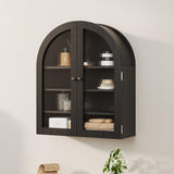 Garvee Gabinete De Pared Arqueado Pequeño Con Puertas Acrílicas Para Cocina Baño Lavandería Negro Compacto - Negro