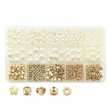 Garvee Juego De Perlas De Joyería, Perlas Metálicas Con Brillo Elegante y Diseños Variados, para DIY Joyería, Pulseras y Collares