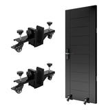 Garvee Kit de Instalación de Puertas 2 Piezas Soporta 340 kg Ruedas Giratorias 360° Acero Q235 Uso Comercial y Residencial - Negro