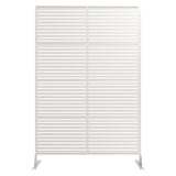 Garvee Valla Metálica Decorativa para Jardín 183 cm Alto, Diseño en Espiral Antióxido, Acero Recubierto, Paneles para Patio y Césped, Negro - Blanco（Barra Larga）