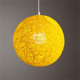 Garvee Pantalla Colgante Redonda Concisa Bola Vid Ratán Tejido Mano 15cm Diámetro Accesorios Luz Múltiples Colores para Bar Dormitorio Hotel Iglesia - Amarillo