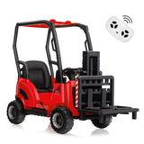 Garvee Vehículo Eléctrico Infantil 12V Chariot Élévateur con Fourche Ajustable y Paleta Rojo para Interior y Exterior - Rojo