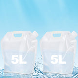Garvee Bolsa de agua de emergencia 5L, 2 piezas, contenedor PE, portátil, resistente para camping y senderismo, ligera y duradera