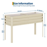 Garvee Cama de Jardín Elevada Galvanizada con Sistema de Autorriego, Acero Resistente, Modular, para Huertos y Patios, 81cm, Color Beige
