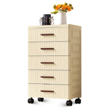 Garvee Cajonera Plástica 5 Niveles con Ruedas Móvil para Dormitorio y Sala, Plástico Resistente, Fácil Montaje, Multicolor - Ancho 48Cm Asa Color Primario 5 Niveles