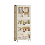 Garvee Armario Plegable Gran Capacidad con Barra para Ropa, Estructura ABS Robusta, Resistente a Polvo y Humedad, Ruedas Móviles, Hogar Compacto, 70x41.5x154.4 cm