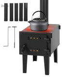 Garvee Estufa de Leña para Tienda con Chimenea Desmontable 196 cm Acero Carbono Resistente para Camping y Pesca en Hielo