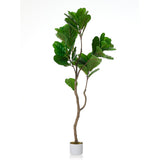 Garvee Árbol Artificial Ficus Lira Con Maceta Cemento Para Salones Y Oficinas, Hojas PEVA Flexibles, Tronco Texturizado, Base Estable Antivuelco, Verde - Ficus Lira