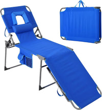 Garvee Tumbona Reclinable Alta con Abertura Facial, 5 Posiciones, Tejido Oxford 600D Resistente al Agua, Plegable con Bolsillo, Azul