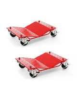 Garvee juego de 2 Dolly para ruedas de coche 1360.8kg capacidad Plataforma de acero reforzado ruedas giratorias 360° para SUV y camiones garaje - Rojo