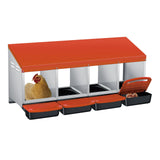 Garvee Caja de Nido para Gallinas 4 Compartimentos, Metal Zinc Galvanizado Mango de Plástico, Bandeja Extraíble, Fácil Recolección Coop de Pollos, Naranja - Naranja
